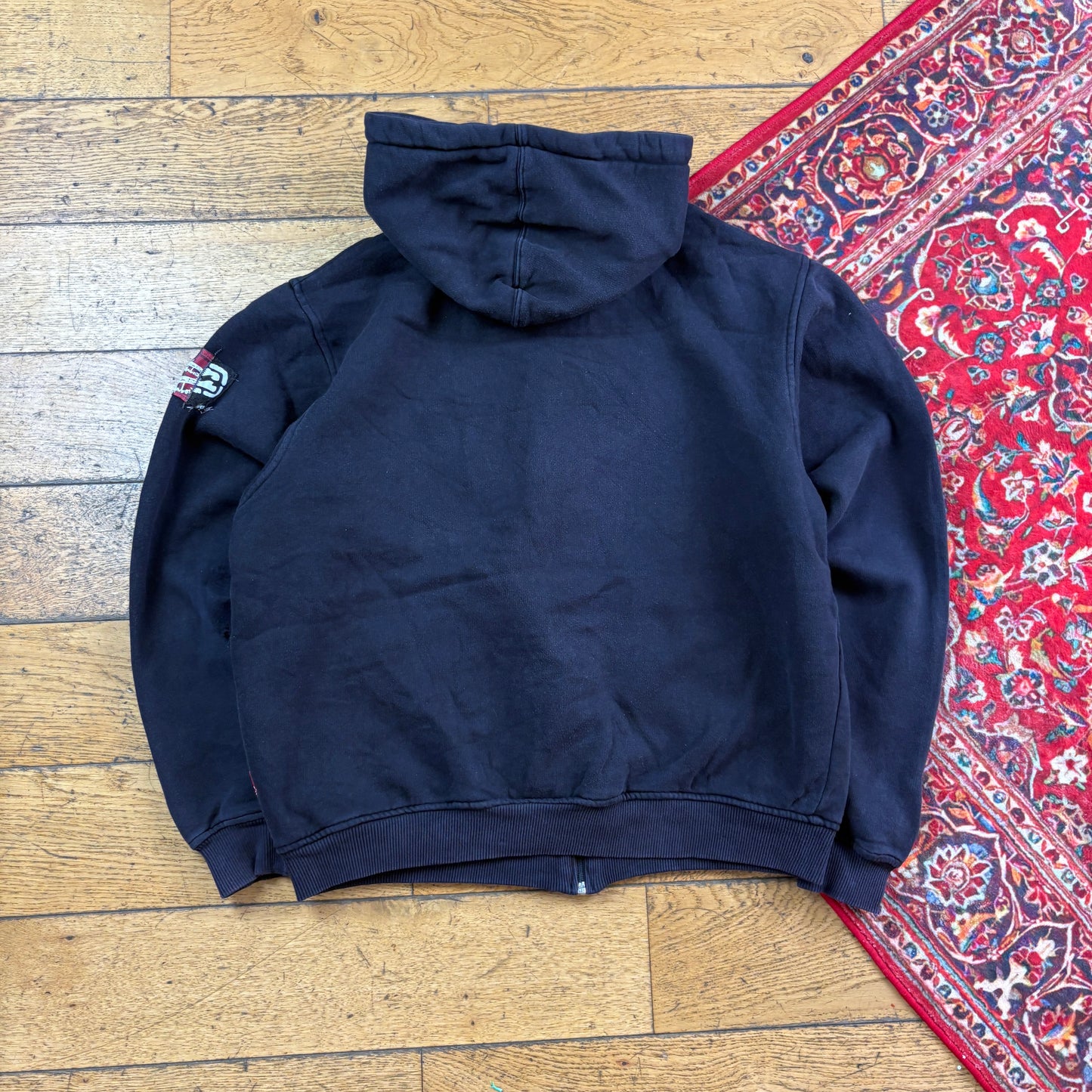 Vintage Billabong Black Surfwear Zip Hoodie Embroidered Sweatshirt - M