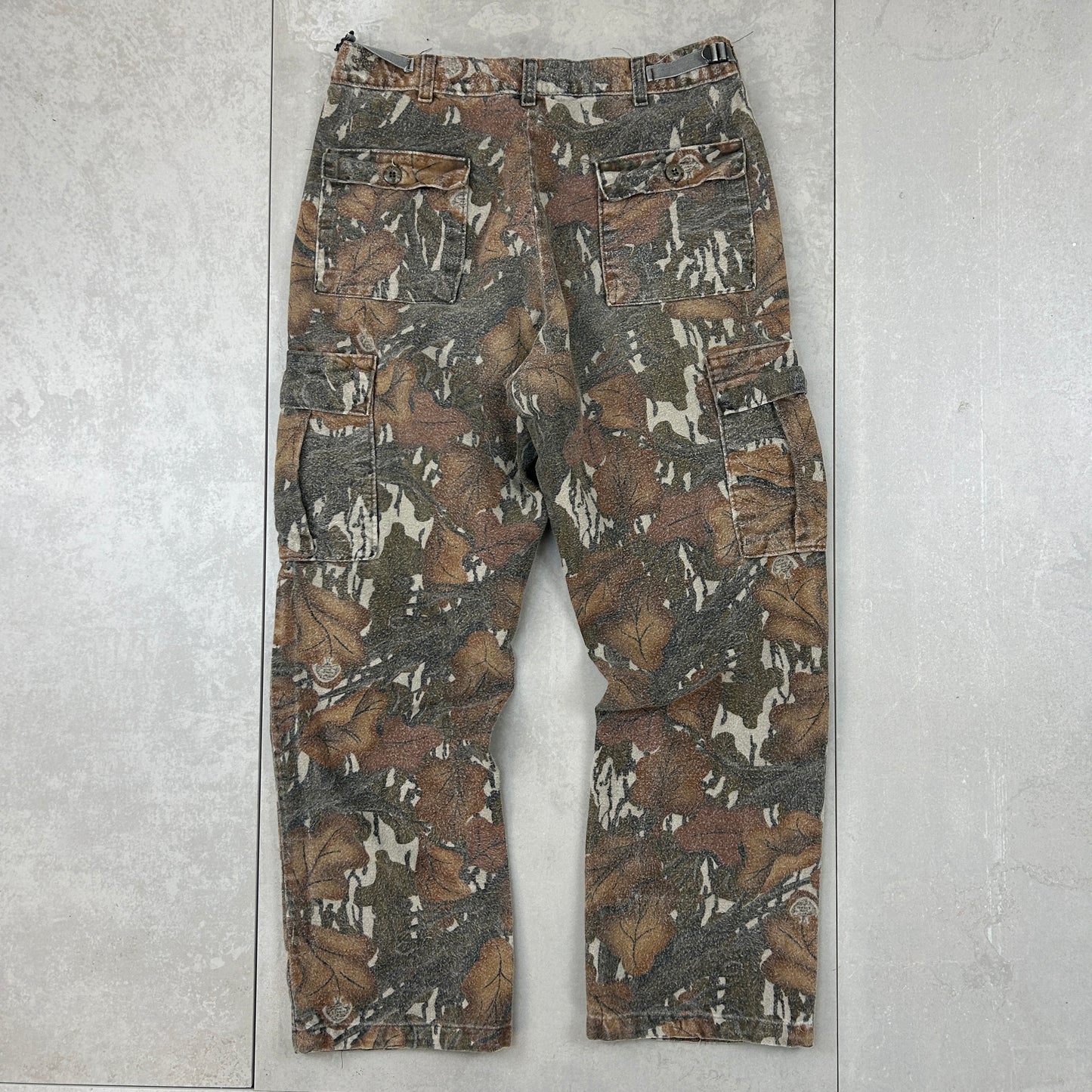 Vintage Real Tree Camo Baggy Khaki Cargo Workwear Hunting Trousers - 34 - 32