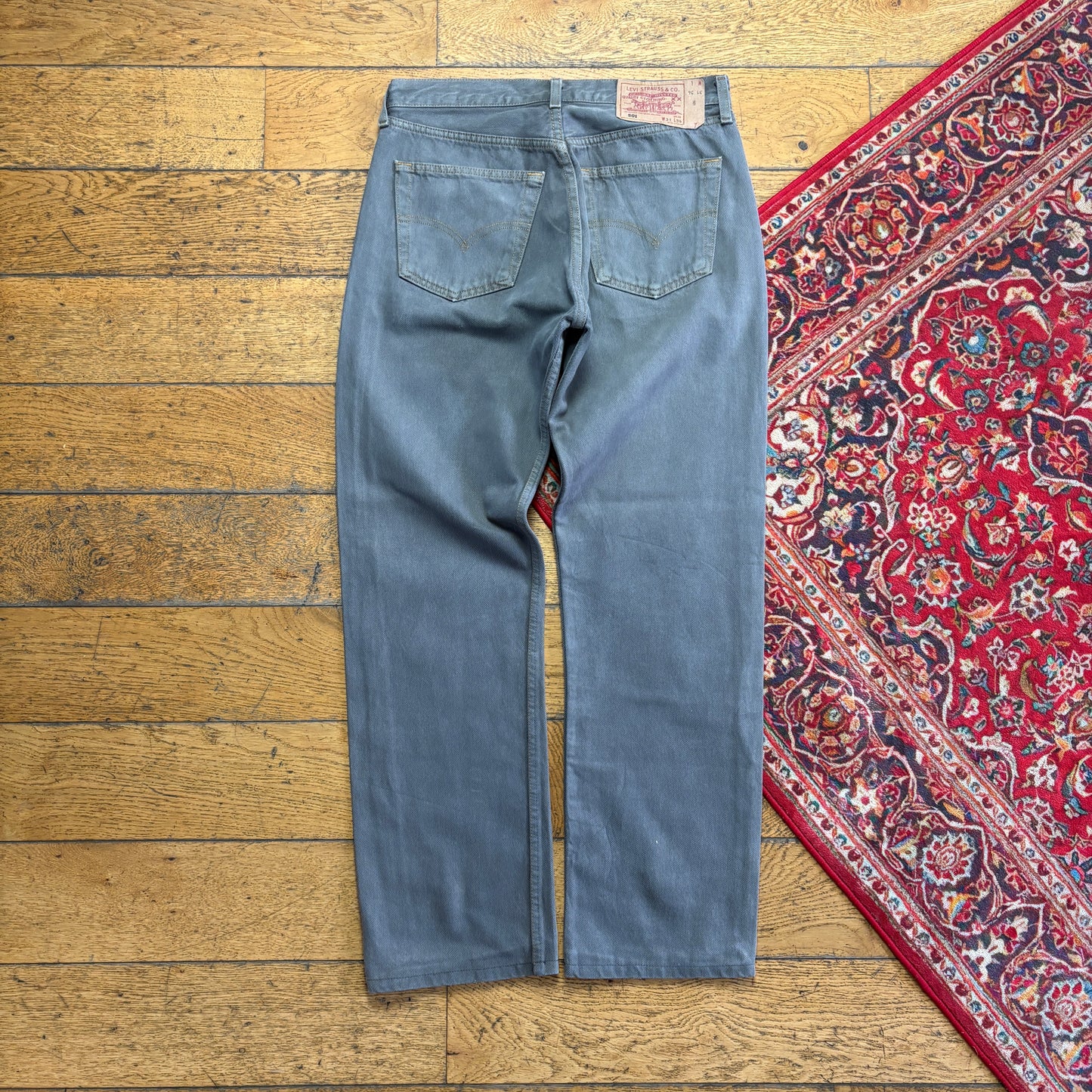 Vintage Levis 501 Straight Grey Denim Jeans - 31S