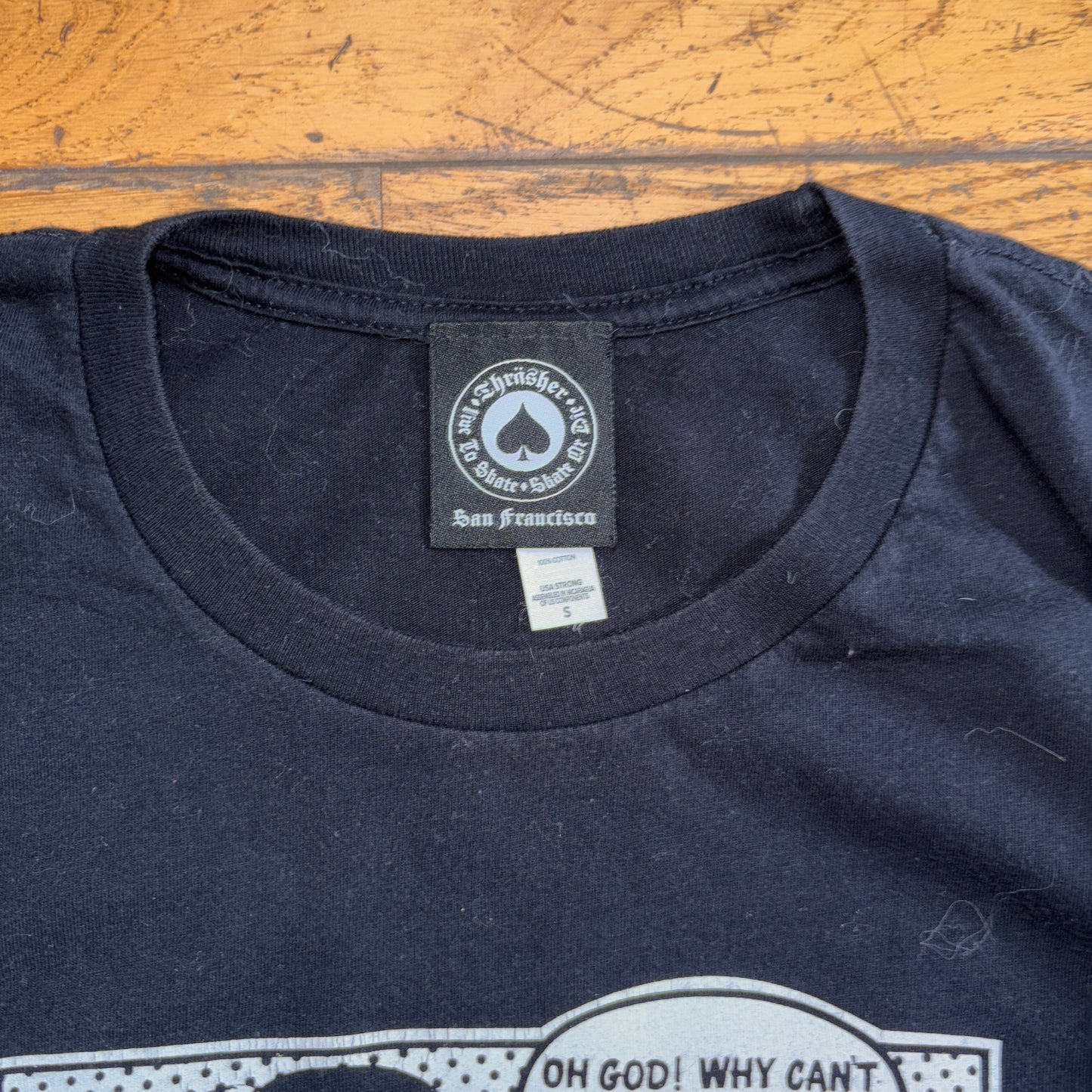 Vintage Thrasher Black Womens Skate Graphic T-Shirt - S