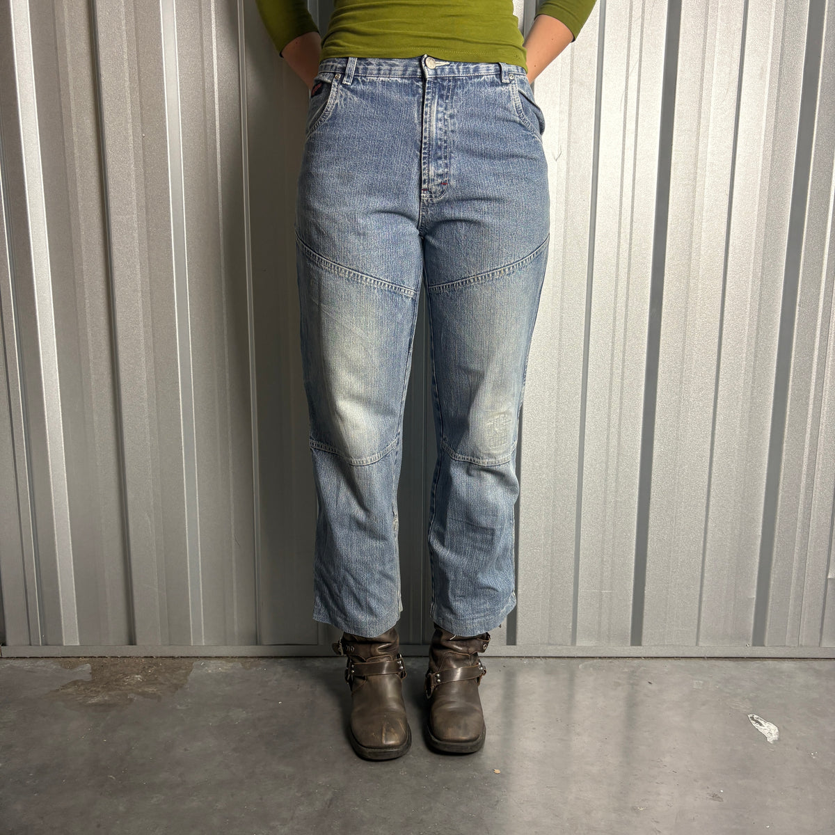 Embroidered Blue Territory Japanese Denim Hip Hop Y2K Baggy Jeans - 30S