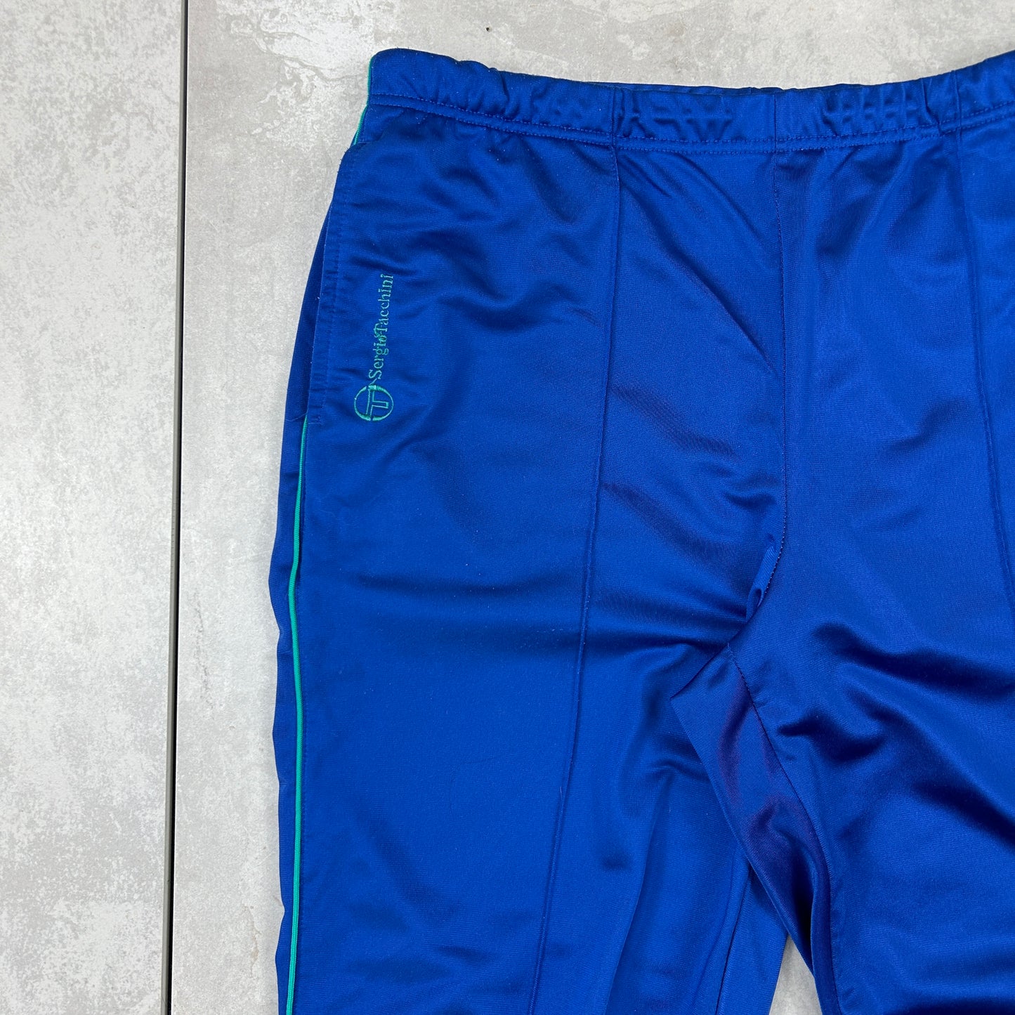 Vintage Sergio Tacchini Blue Baggy Tracksuit Sweatpants Track Pants Bottoms - M