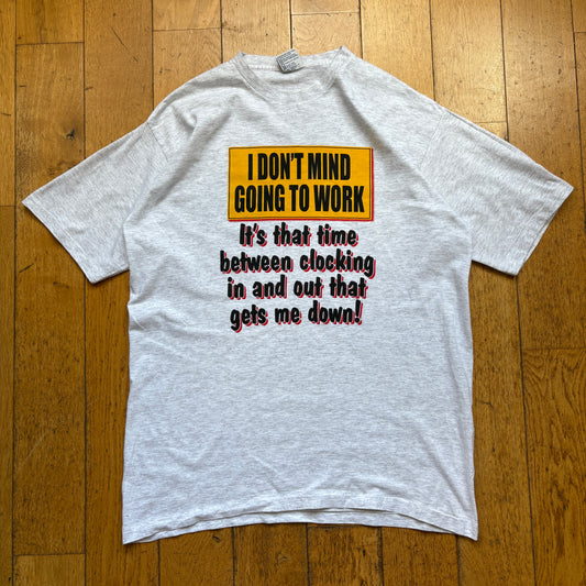 Vintage 90s Funny Slogan Single Stitch Grey Graphic T-Shirt - XL