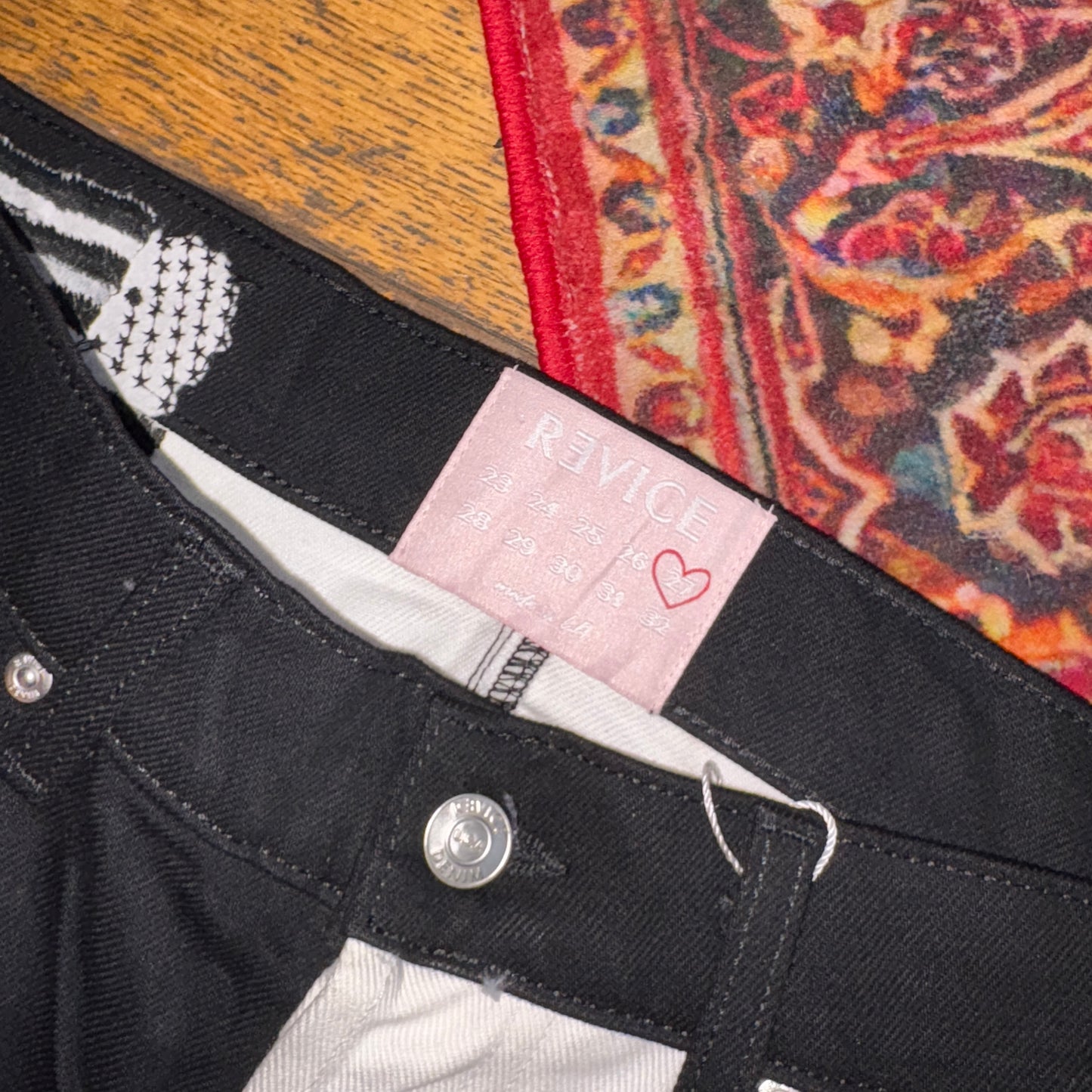 Vintage Black Bandana Embroidered Y2K Hip Hop Baggy Jeans - 30S