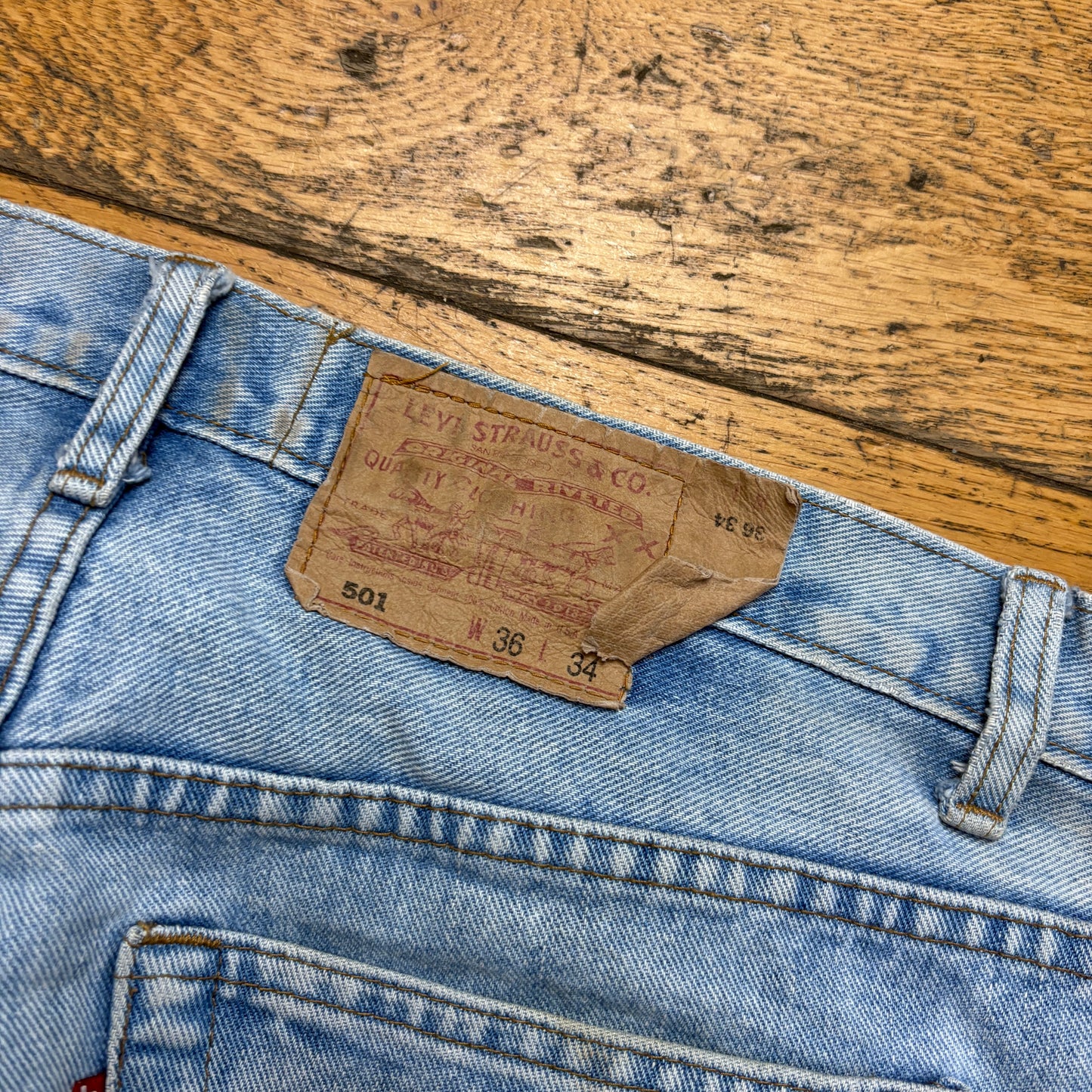 Vintage Levis 501 Straight Blue Denim Jeans - 36S