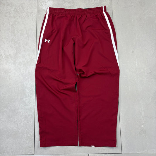 Vintage Under Armour Burgundy Baggy Tracksuit Track Pants Bottoms - XXL