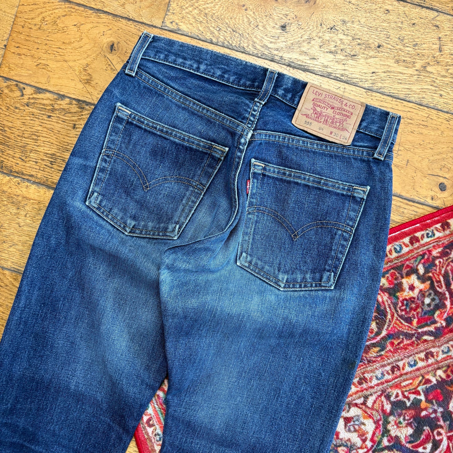 Vintage Levis 555 Bootcut Blue Denim Jeans - 30L