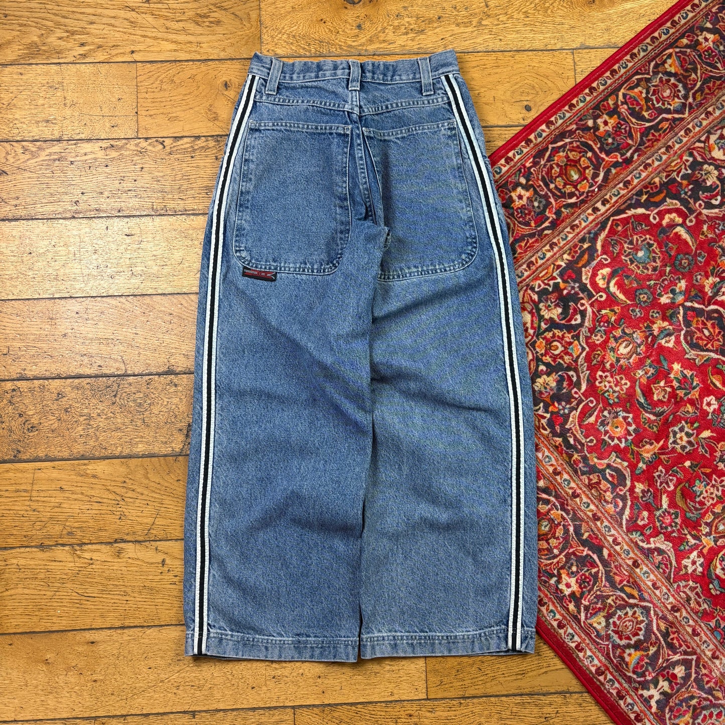 Vintage 90s JNCO Skunk Blue Embroidered Y2K Hip Hop Baggy Jeans - 26