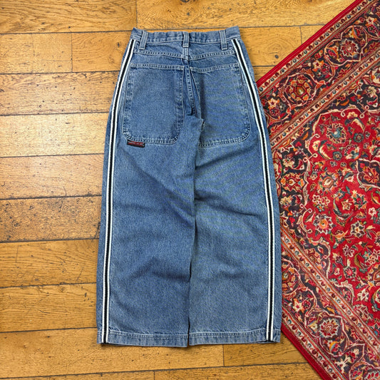 Vintage 90s JNCO Skunk Blue Embroidered Y2K Hip Hop Baggy Jeans - 26