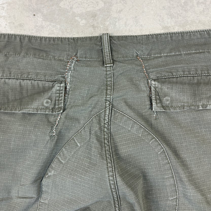 Vintage Carhartt Green Khaki Workwear Carpenter Baggy Cargo Trousers - 38