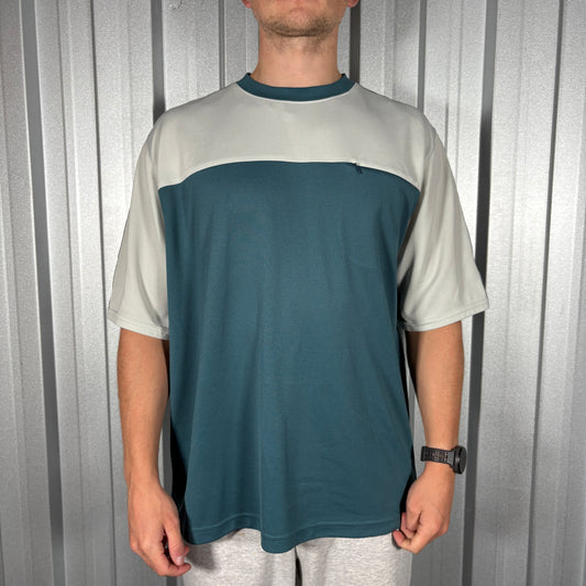 Oakley 00s Blue Grey Two Tone Technical T Shirt - XL