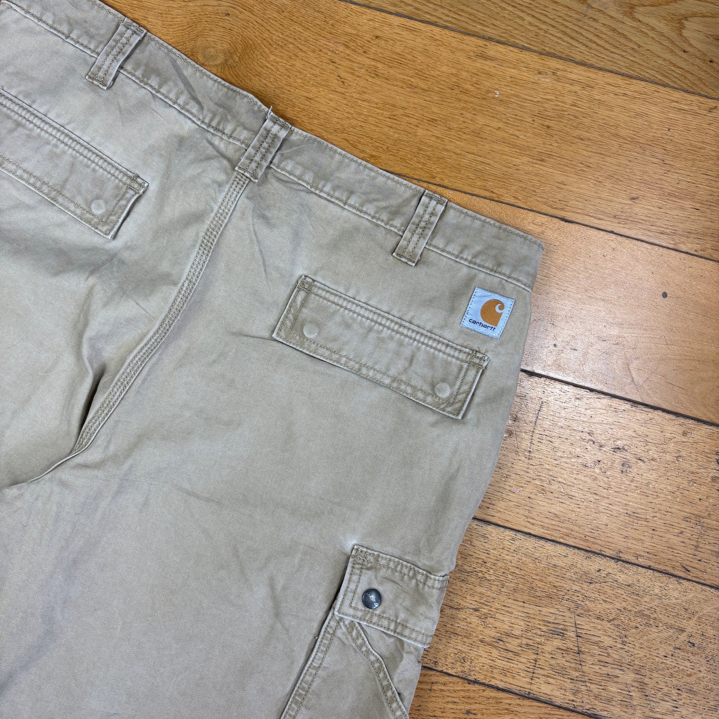 Vintage Carhartt Workwear Cream Baggy Carpenter Shorts - 38