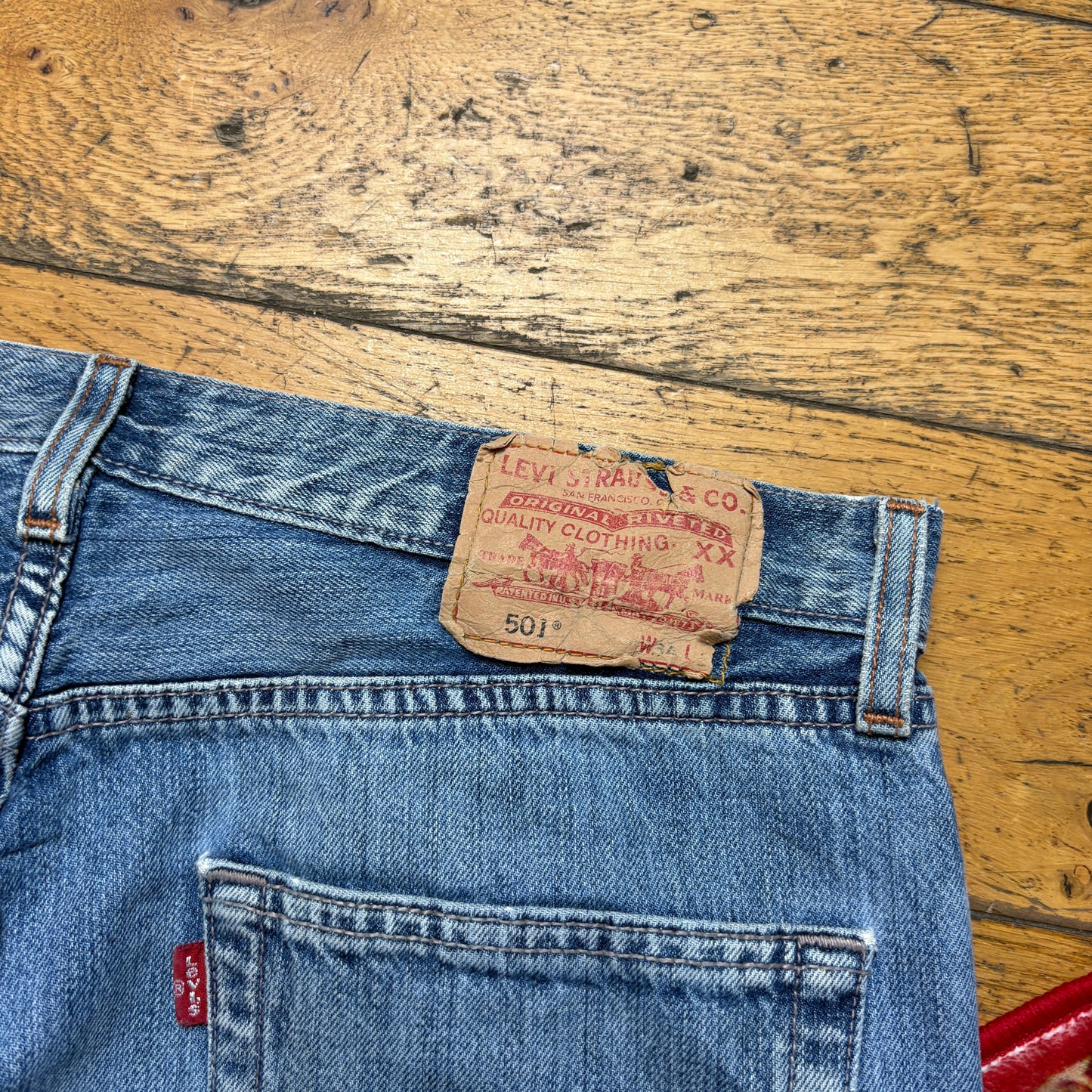 Vintage Levis 501 Straight Blue Denim Jeans - 33R