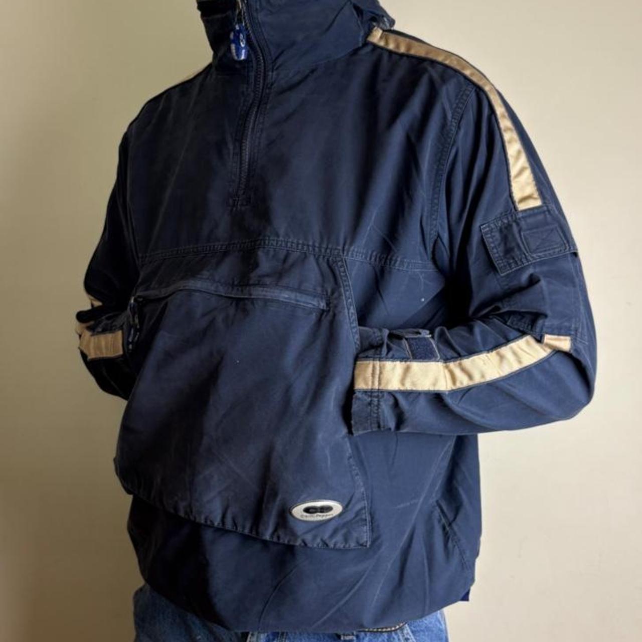 Vintage Chilli Pepper Navy Zip Kangaroo Pocket Jacket - M