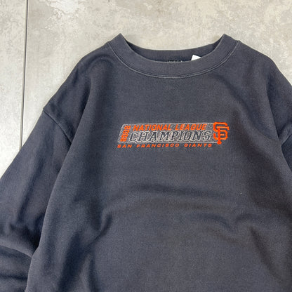 Vintage MLB San Francisco Giants 2002 Champions Embroidered Black Sweatshirt - L