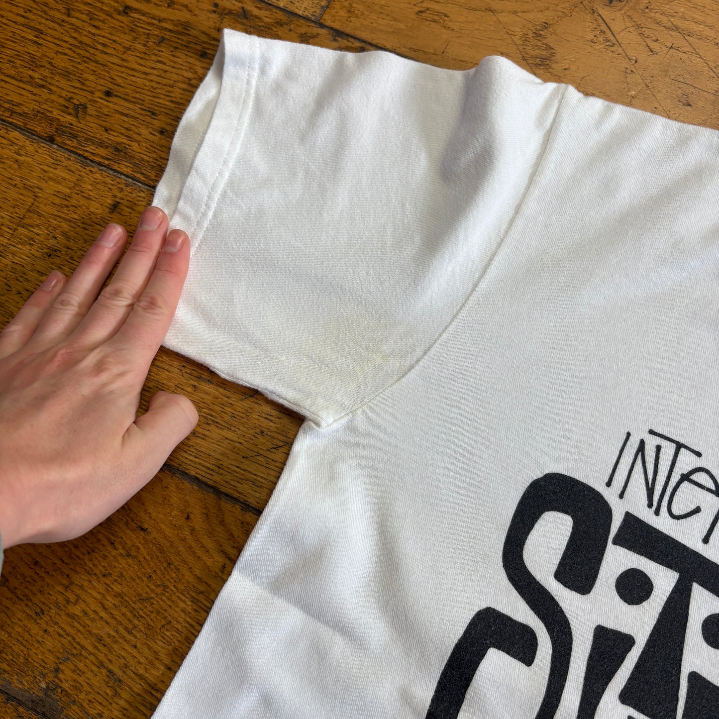 Vintage Stussy White Graphic T-Shirt - XS