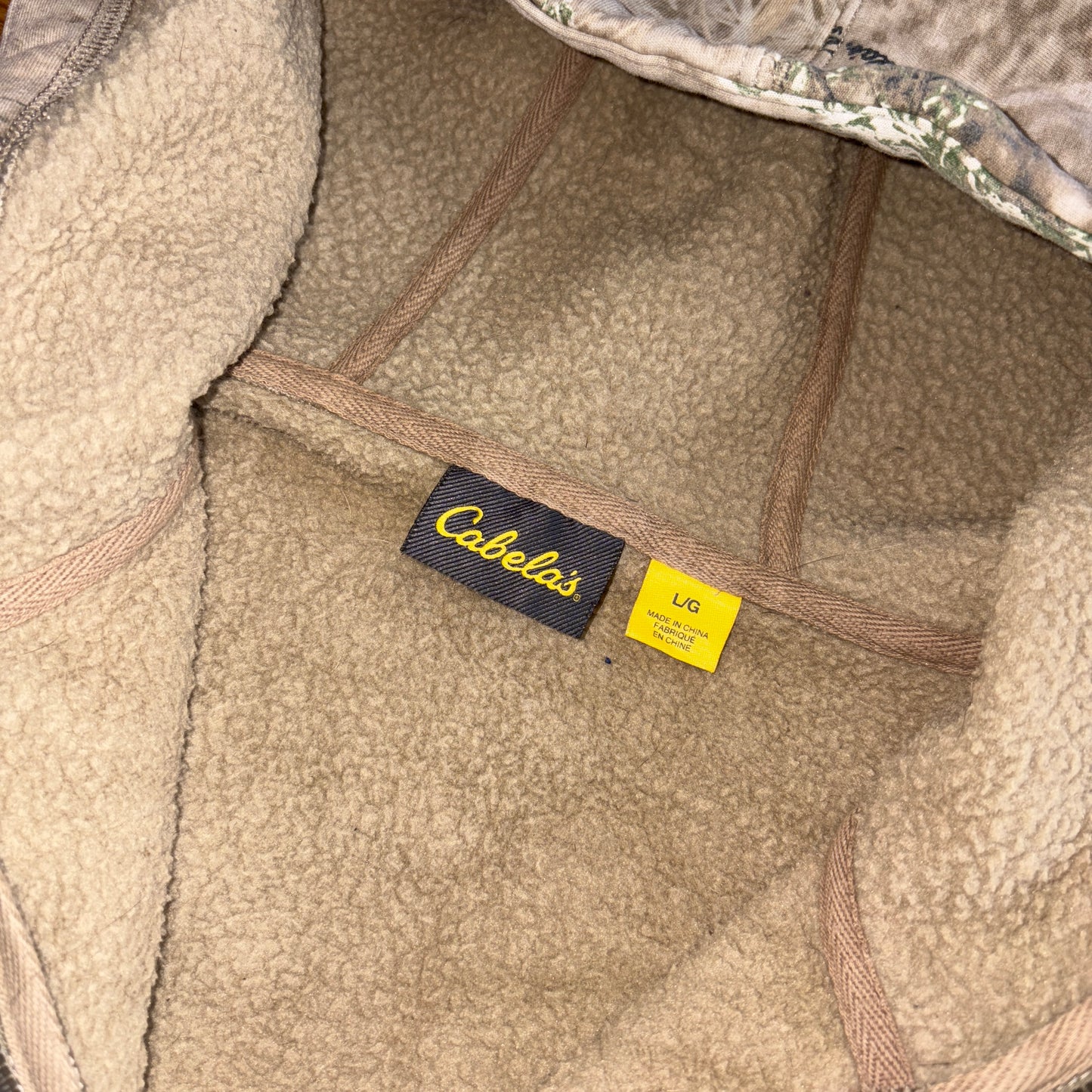 Vintage Realtree Camo Cream Hoodie Zip Embroidered Sweatshirt - L
