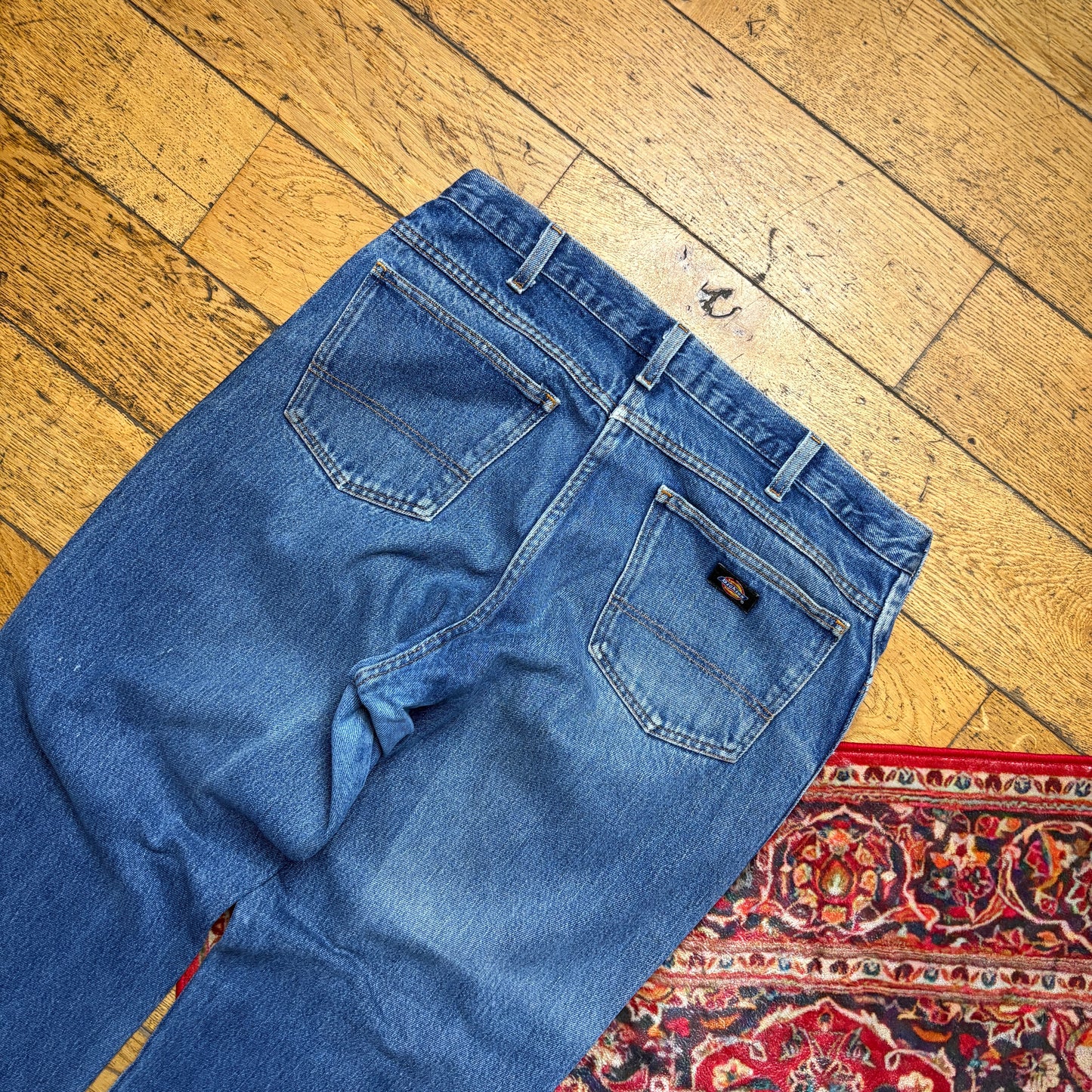 Vintage Dickies Workwear Carpenter Baggy Blue Jeans - 38L