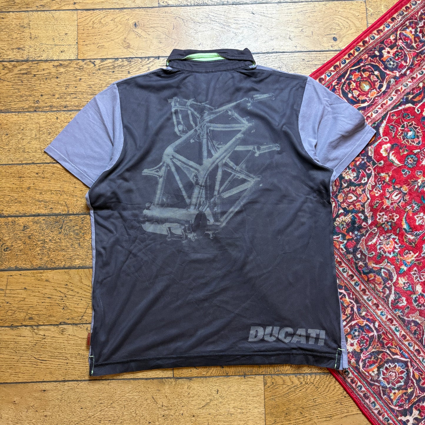 Vintage Puma Purple Graphic Polo T-Shirt - L