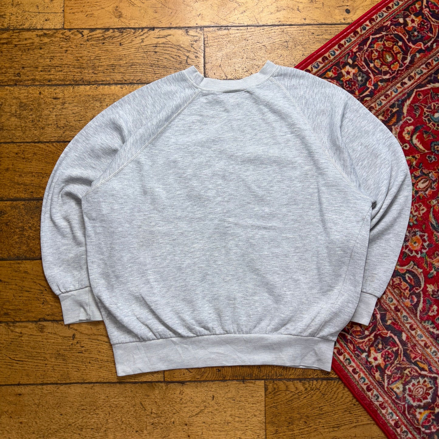 Vintage 80s Adidas Grey Boxy Embroidered Sweatshirt - M