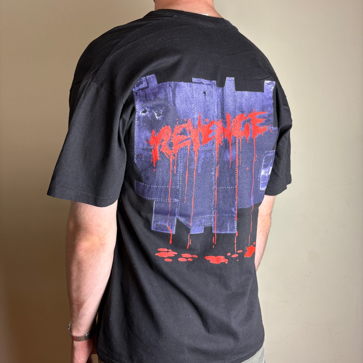 Vintage 1992 Kiss Revenge Tour Black Band Tee Single Stitch Graphic T-Shirt - XL