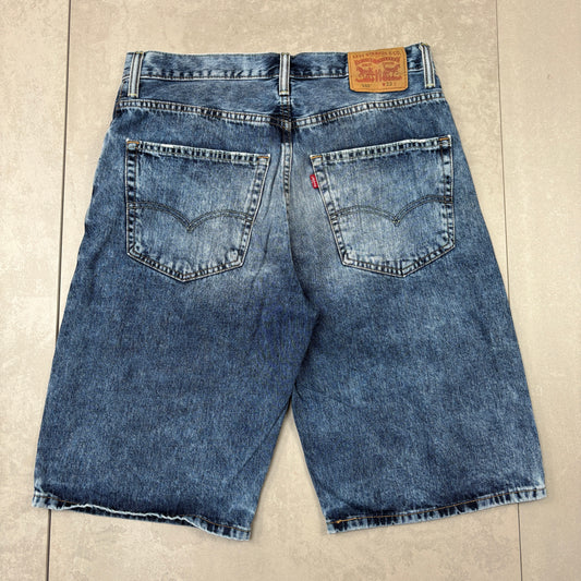 Vintage Levis 569 Blue Baggy Denim Shorts - 33