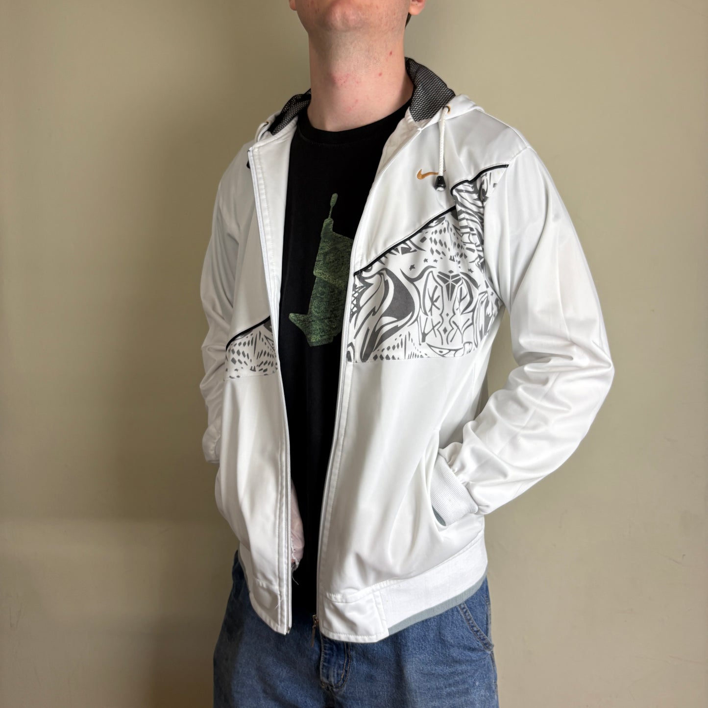Vintage Nike Y2K White Tracksuit Track Jacket - M