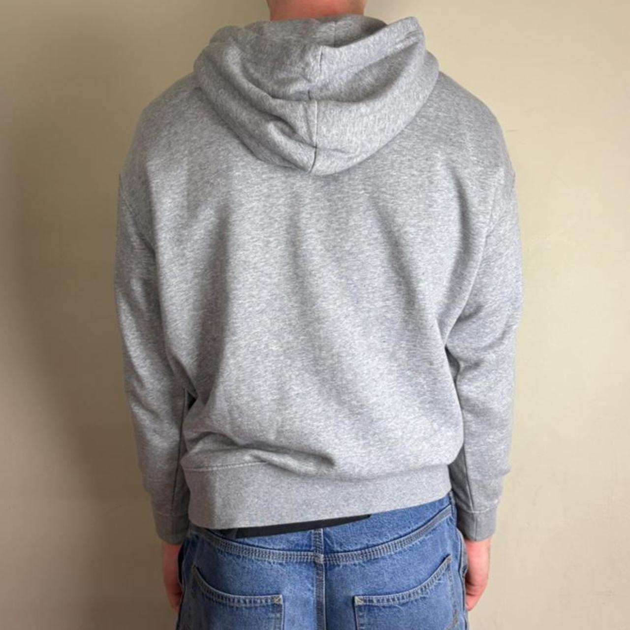 Vintage Nike Centre Swoosh Grey Hoodie Sweatshirt - S