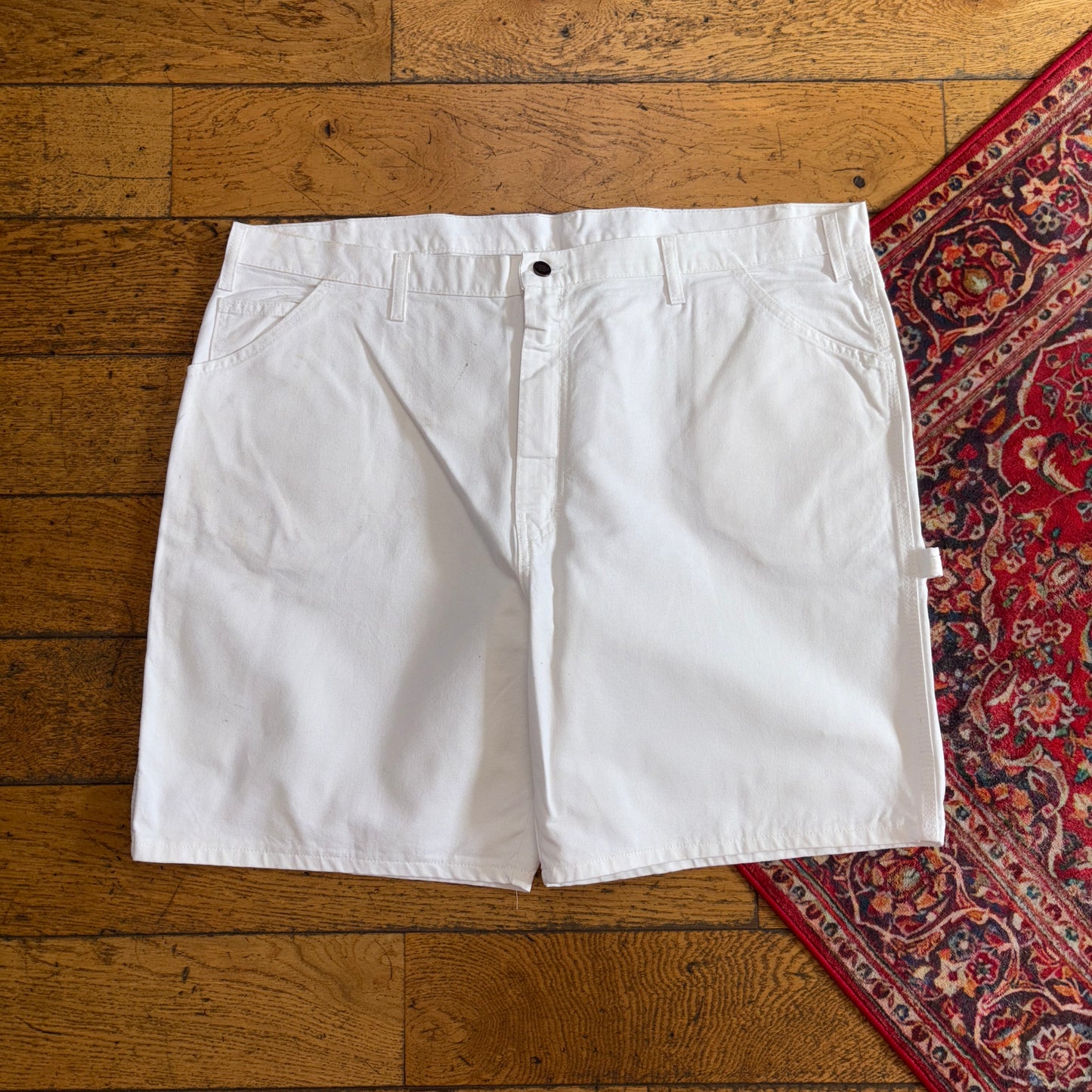 Vintage Dickies Workwear Carpenter White Baggy Shorts - 46