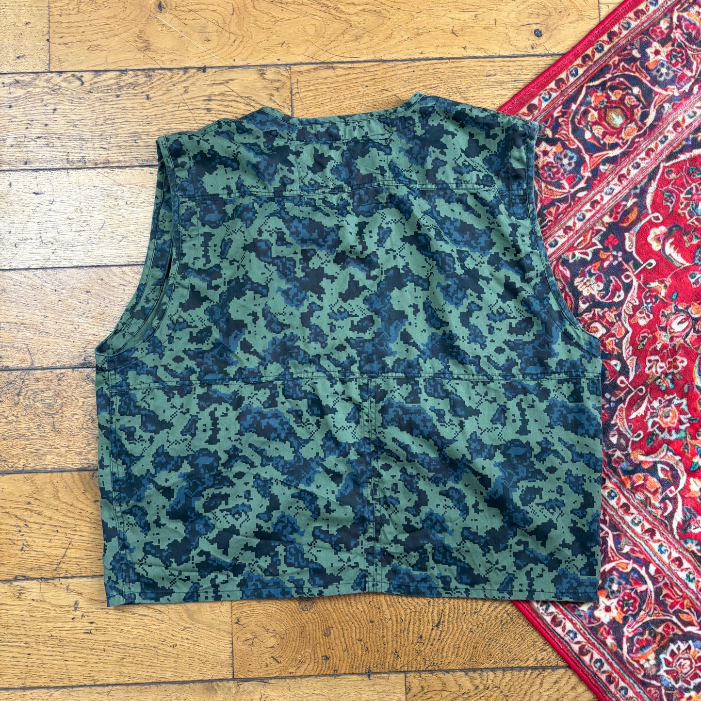 Vintage Camo Green Tactical Gilet Workwear Vest - XL