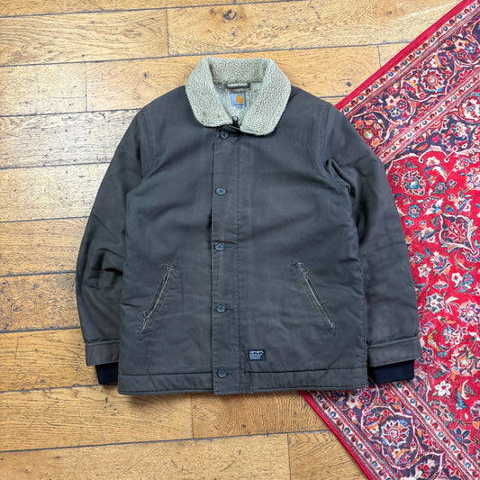 Vintage Carhartt Brown Khaki Sherpa Lined Jacket - M