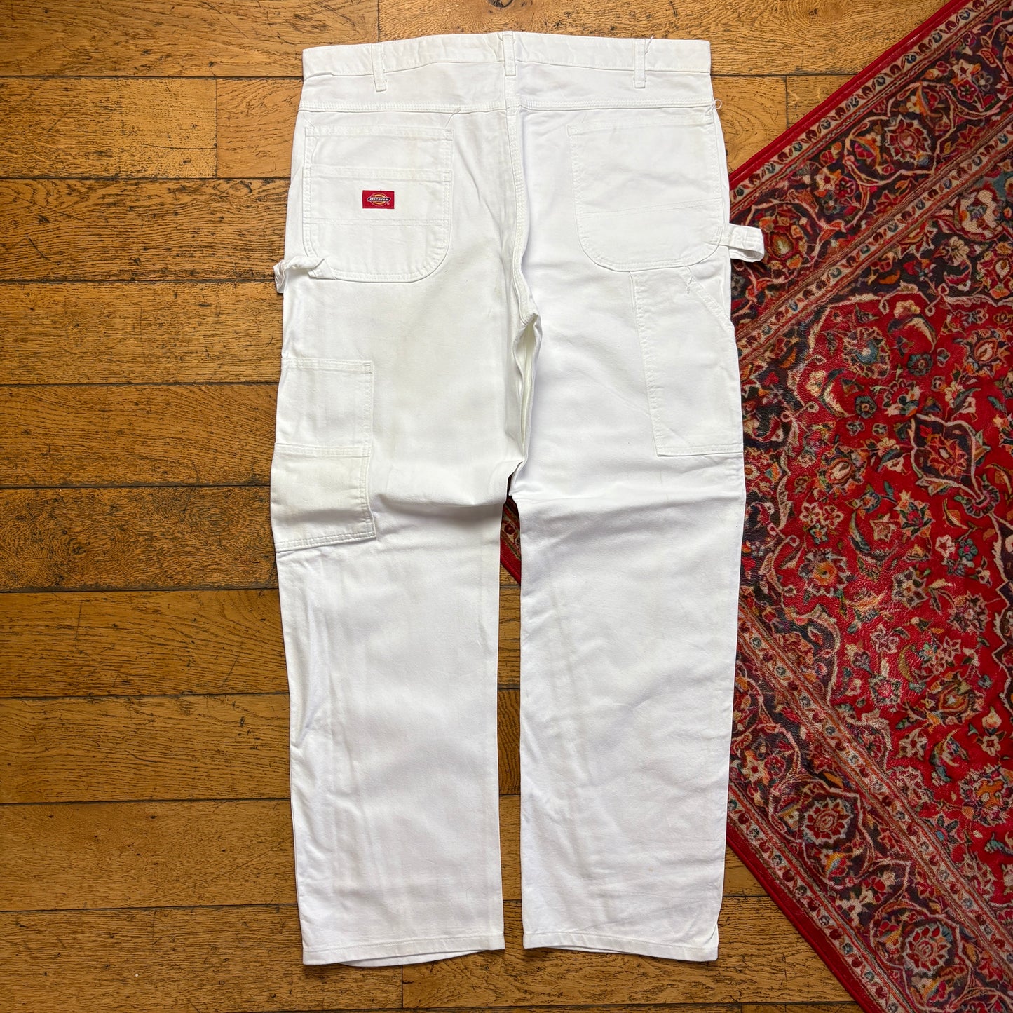 Vintage Dickies Workwear Carpenter White Baggy Trousers - 38R