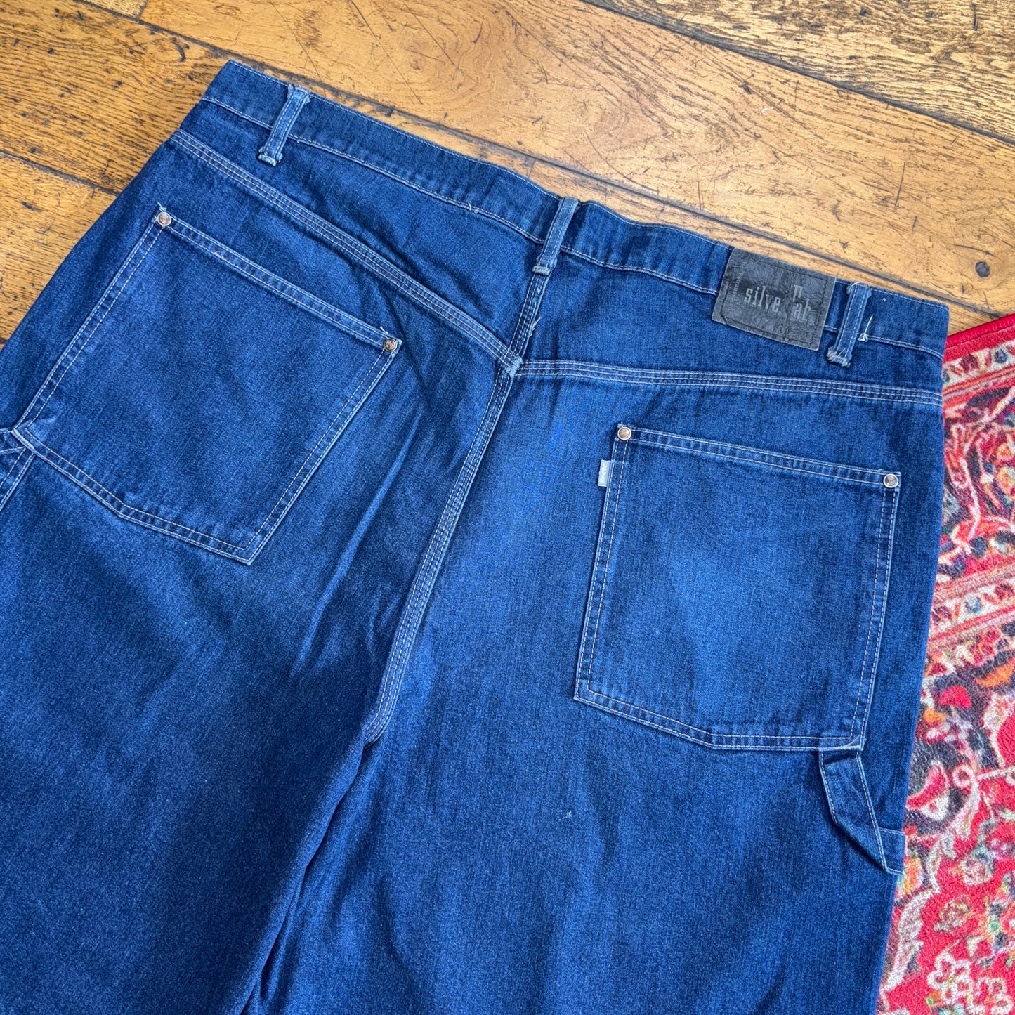 Vintage Levis Silver Tab Blue Cargo Y2K Hip Hop Baggy Jeans Shorts Jorts - 42