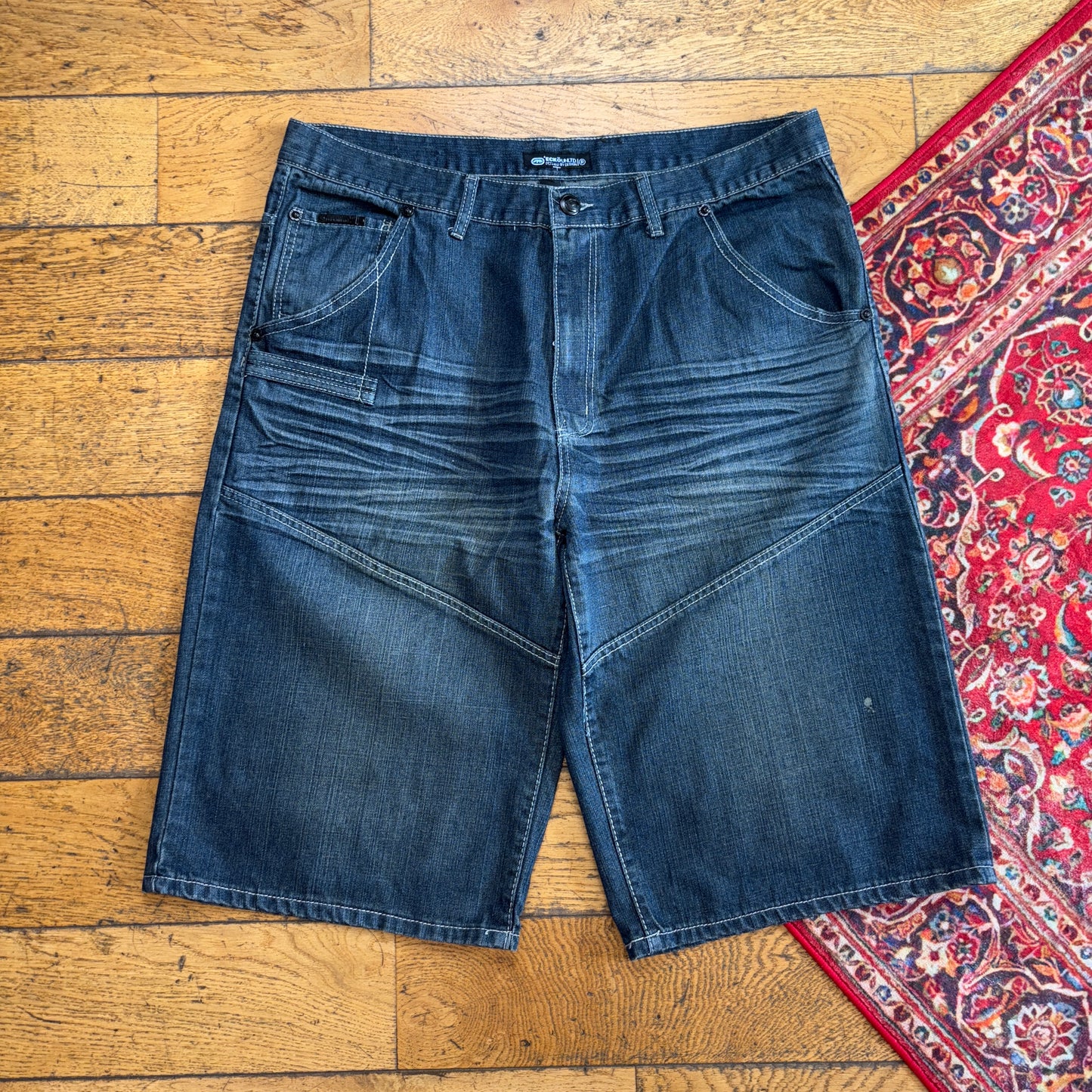 Vintage Ecko Unltd Embroidered Hip Blue Hop Baggy Shorts Jorts - 38