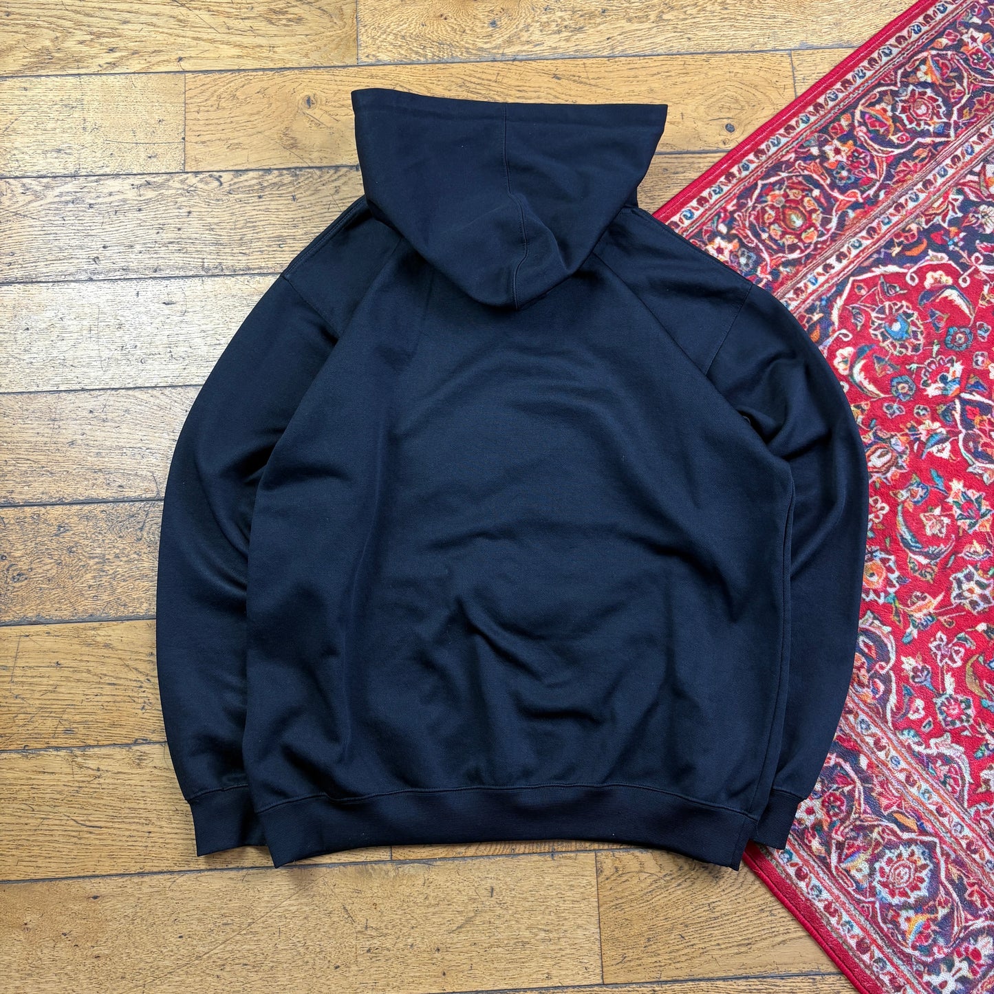 Vintage Split Black Hoodie Skate Sweatshirt - L