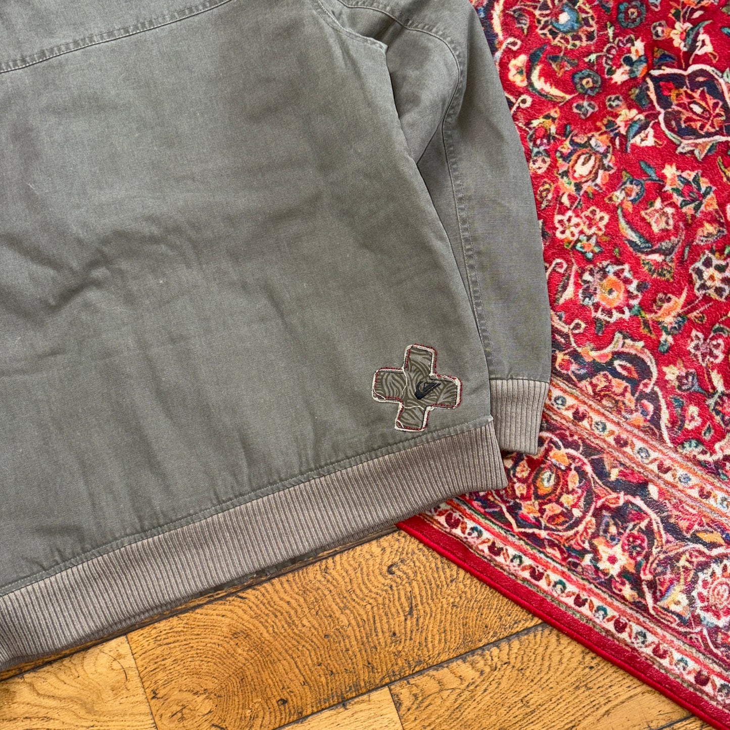 Vintage Quiksilver Green Bomber Military Style Surfwear Jacket - S