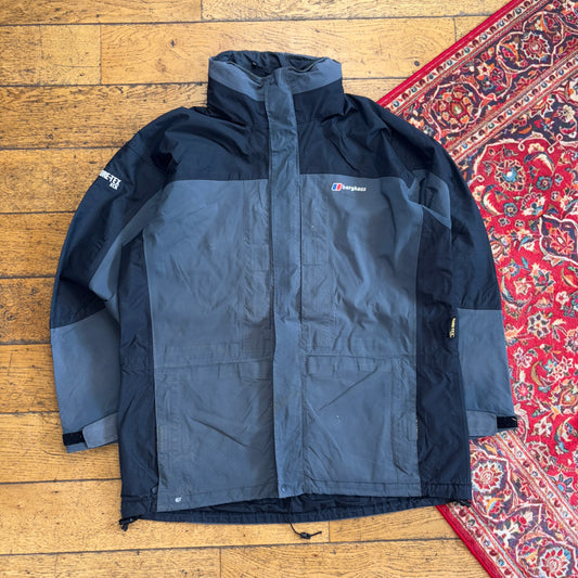 Vintage Berghaus Grey Black Goretex Hiking Gorpcore Jacket Coat - XL