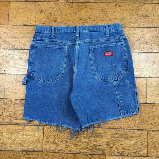 Vintage Dickies Workwear Carpenter Blue Baggy Shorts - 34