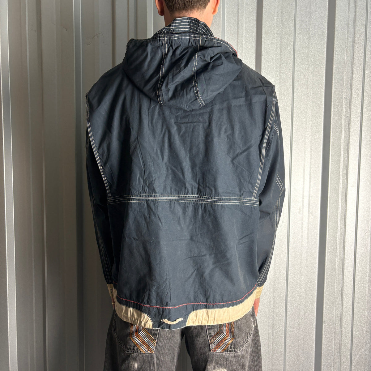 Vintage Moxie 90s Sailing Yacht Navy Fisherman Chore Jacket - L