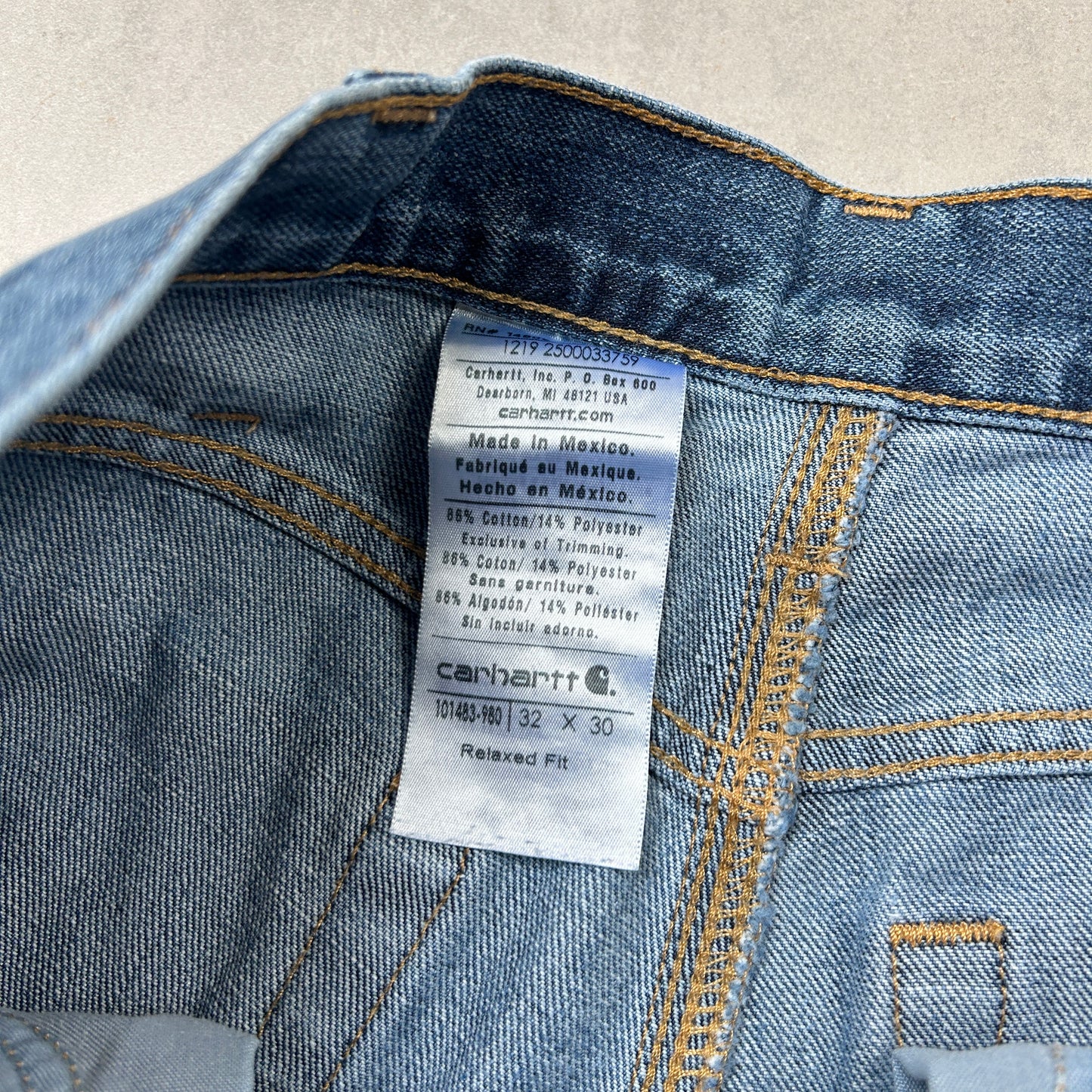 Vintage Carhartt Workwear Carpenter Baggy Blue Jeans - 32