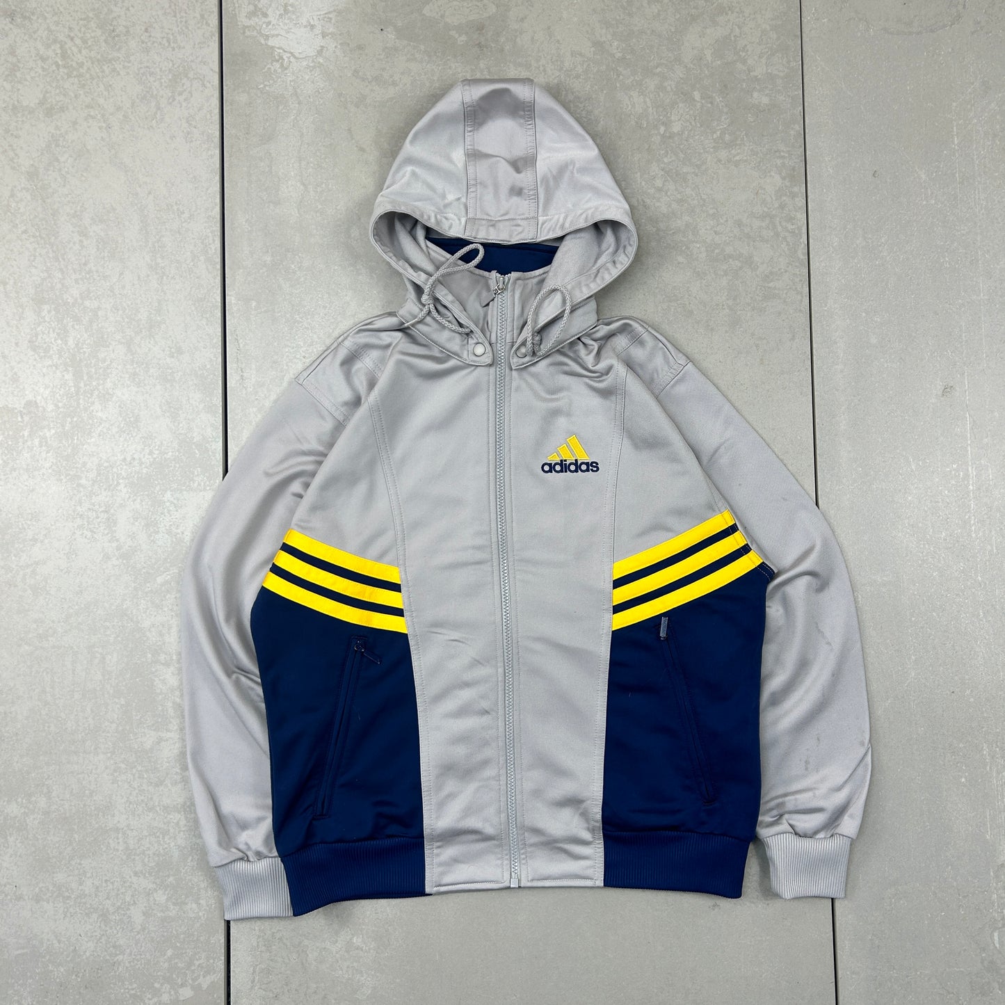 Vintage 90s Adidas Tracksuit Lightweight Shell Grey Jacket - M