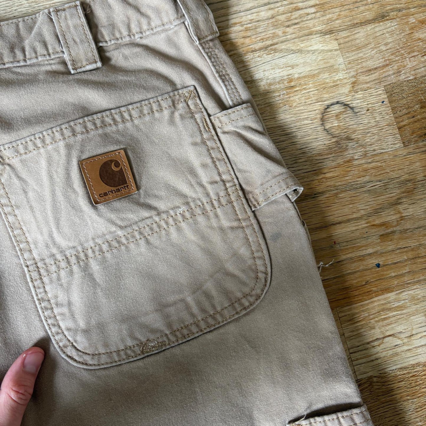 Vintage Carhartt Light Brown Workwear Carpenter Baggy Trousers - 32L