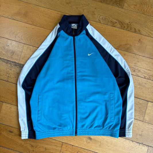 Vintage Nike Blue Swoosh Tracksuit Track Shell Windbreaker Jacket - M