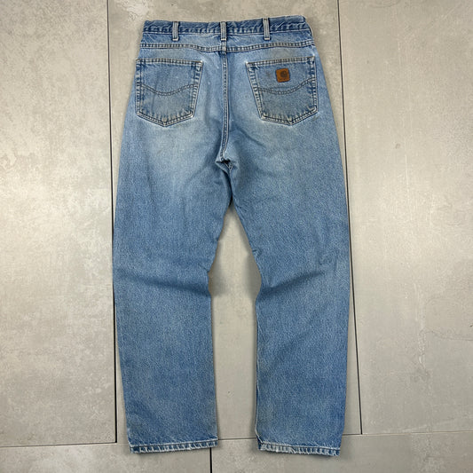 Vintage Carhartt Blue Workwear Carpenter Baggy Jeans - 34