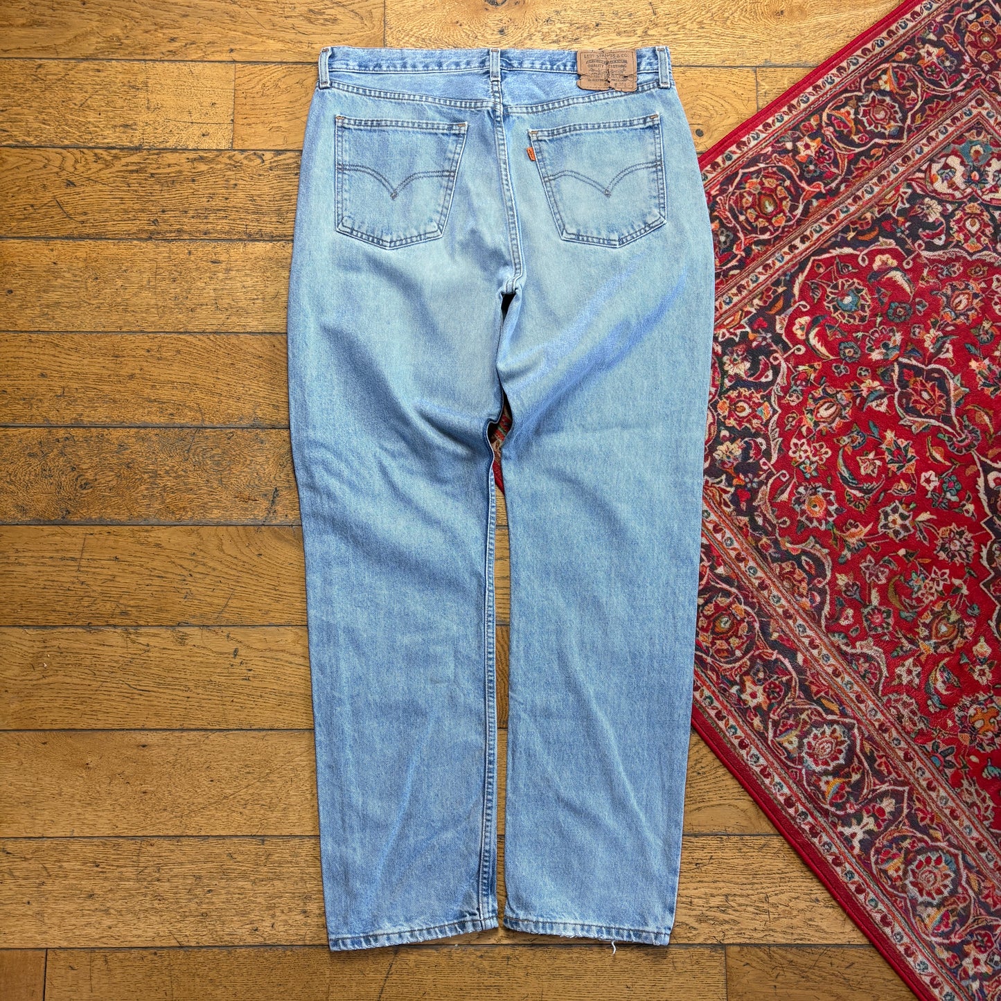 Vintage Levis 615 Orange Tab Straight Blue Denim Jeans - 38L