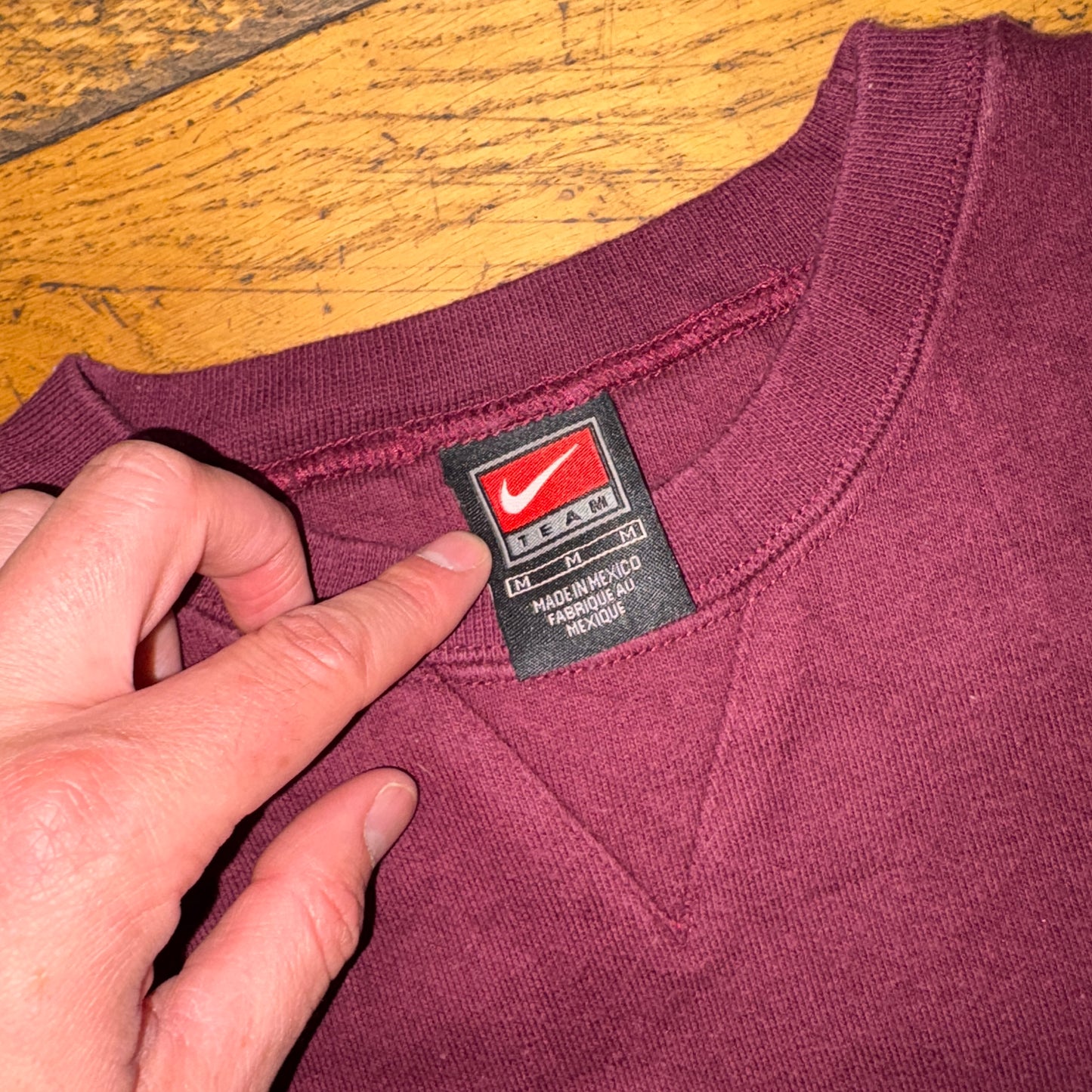 Vintage 90s Nike Harvard Swoosh Burgundy Embroidered Sweatshirt - XL
