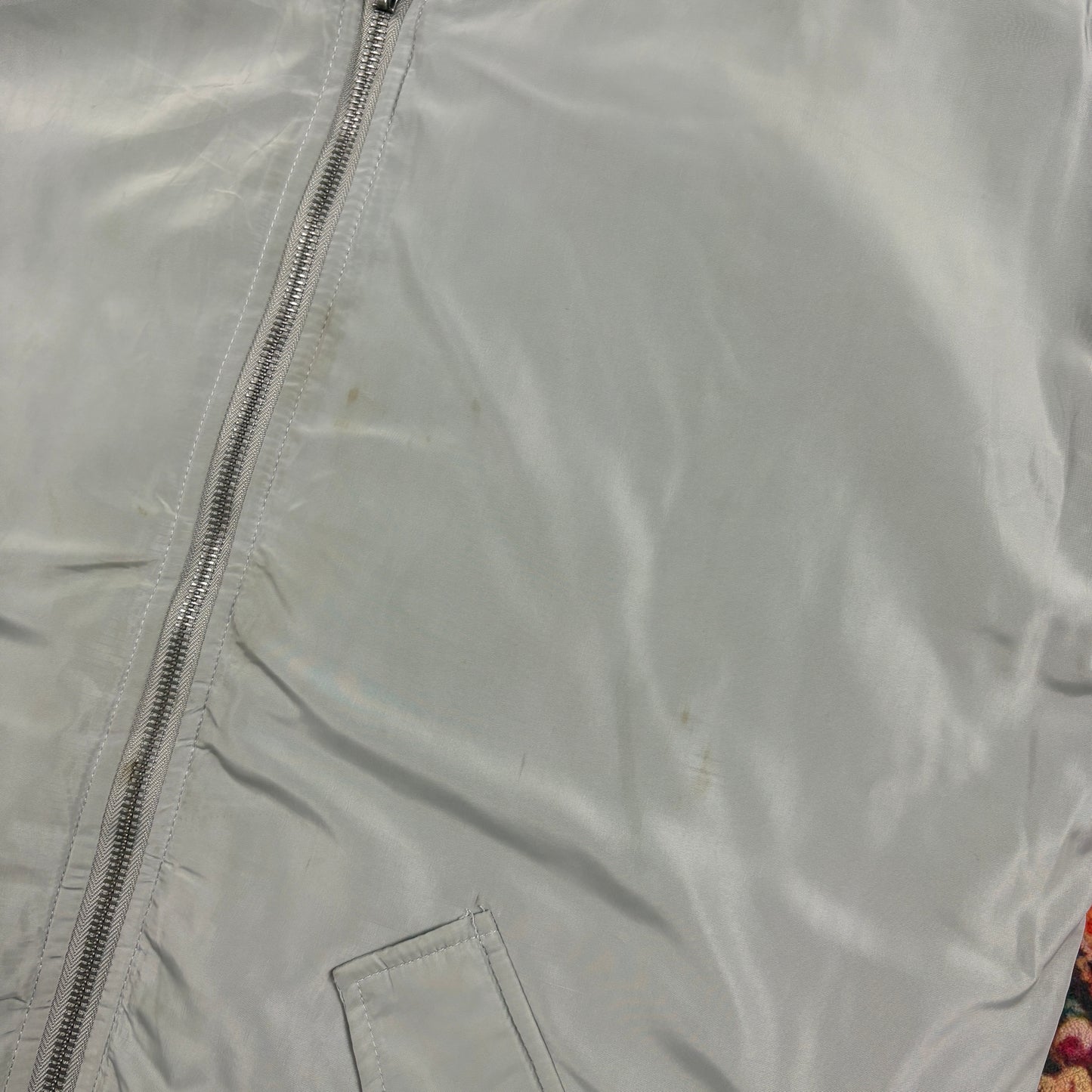 Vintage Grey MA-1 Bomber Jacket - M