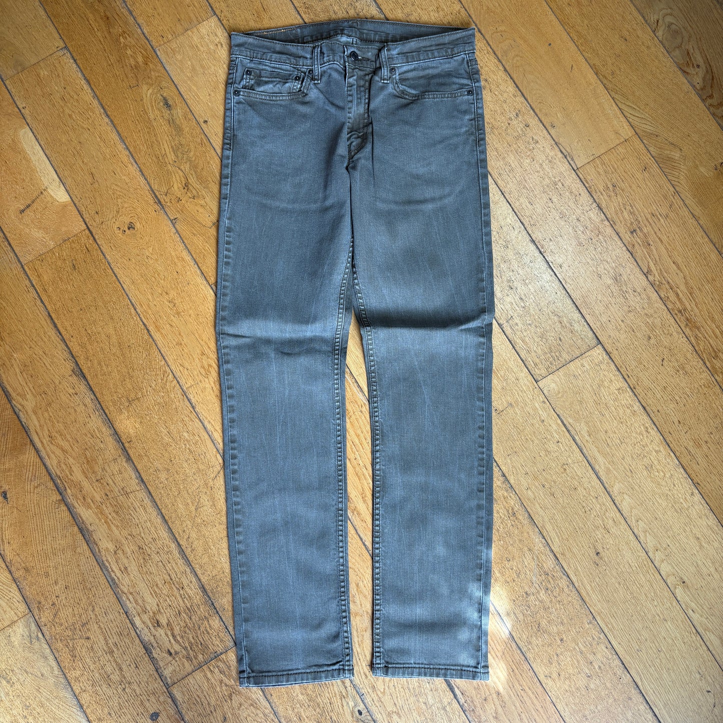 Vintage Levis 511 Slim Grey Khaki Denim Jeans - 34