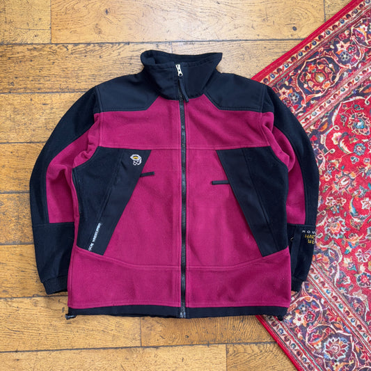 Vintage Mountain Hardwear Pink Burgundy Black Gorpcore Hiking Fleece Jacket - 8