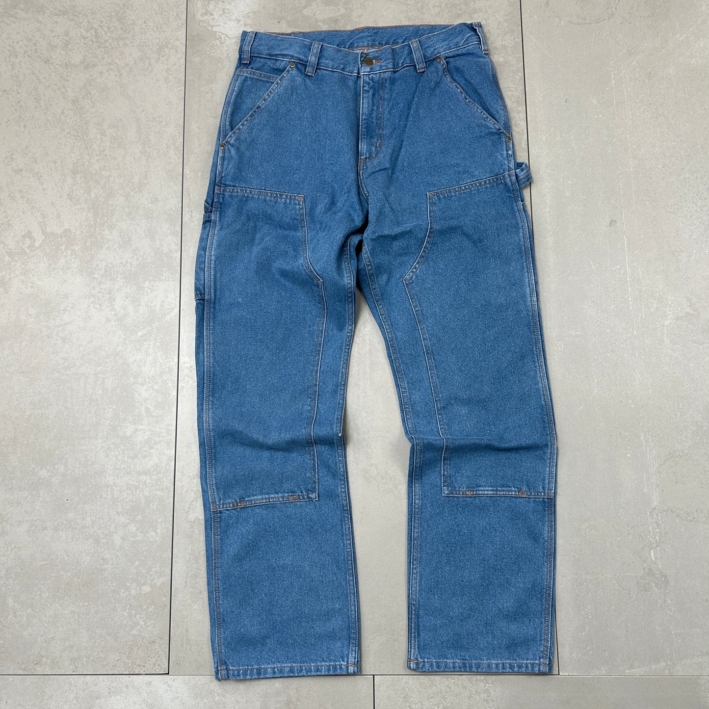New Carhartt Double Knee Carpenter Blue Jeans - 32